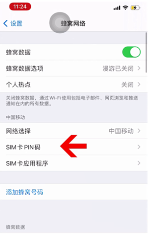 白水苹果14维修网分享如何给iPhone14的SIM卡设置密码 