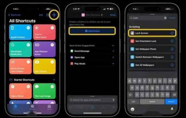白水苹果14锁屏维修店分享iPhone14升级iOS16.4后如何创建锁屏快捷方式 