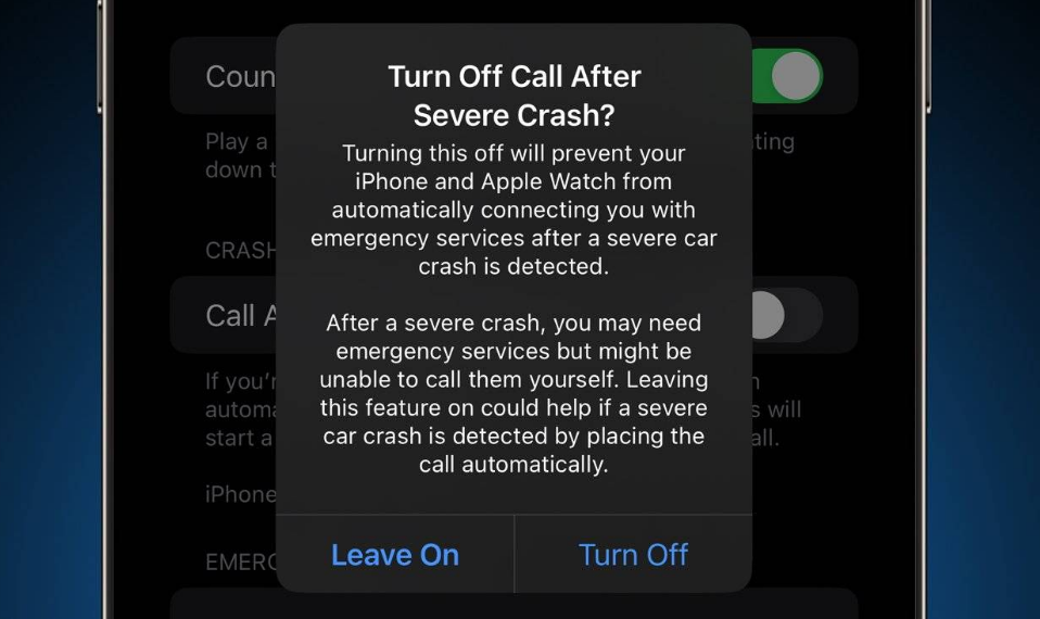 白水苹果14维修分享 iPhone 14 和 Apple Watch 上关闭崩溃检测 