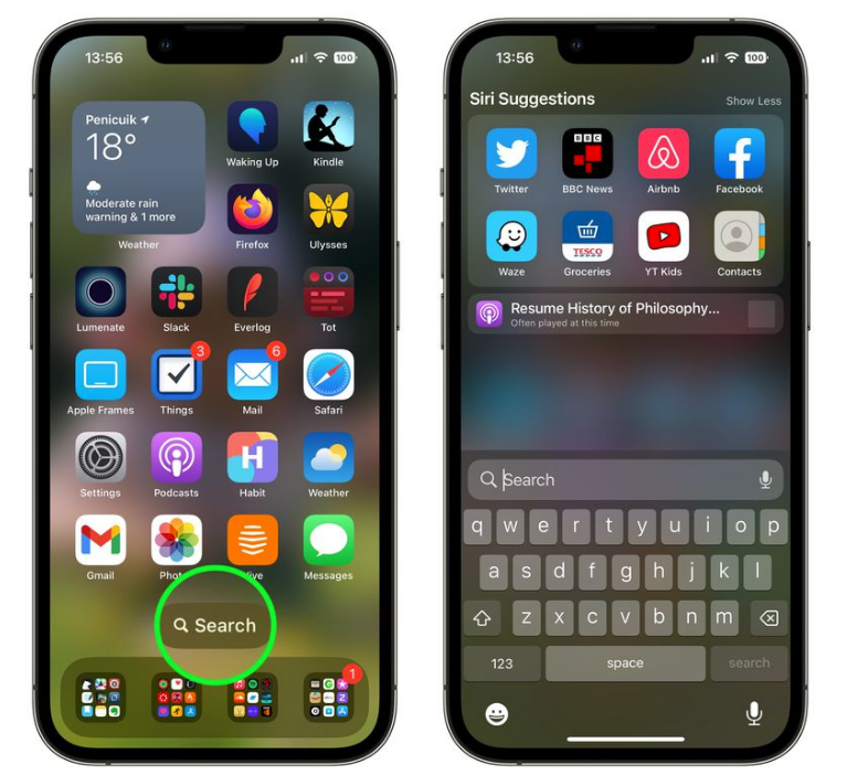 白水苹果手机维修分享升级到 iOS 16 后，如何删除主屏幕上的搜索按钮 