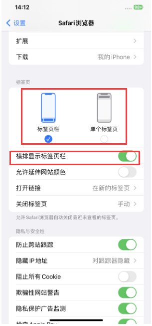白水苹果手机维修分享Safari浏览器如何切换标签栏位置 